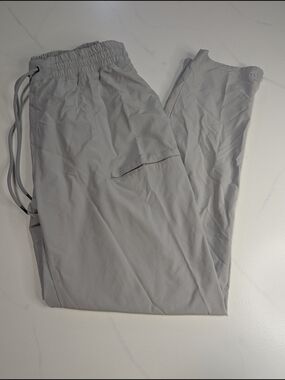 Decathlon Forclaz Mens Gray Lightweight Hiking Trekking Pants Snap Cuffs XL